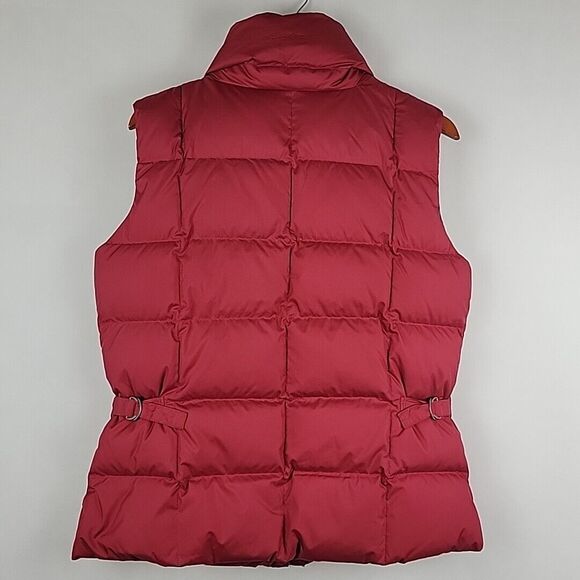 Eddie Bauer Goose Down Puffer Vest Womens Large Red EB700 Quilted Fitted - Picture 8 of 13